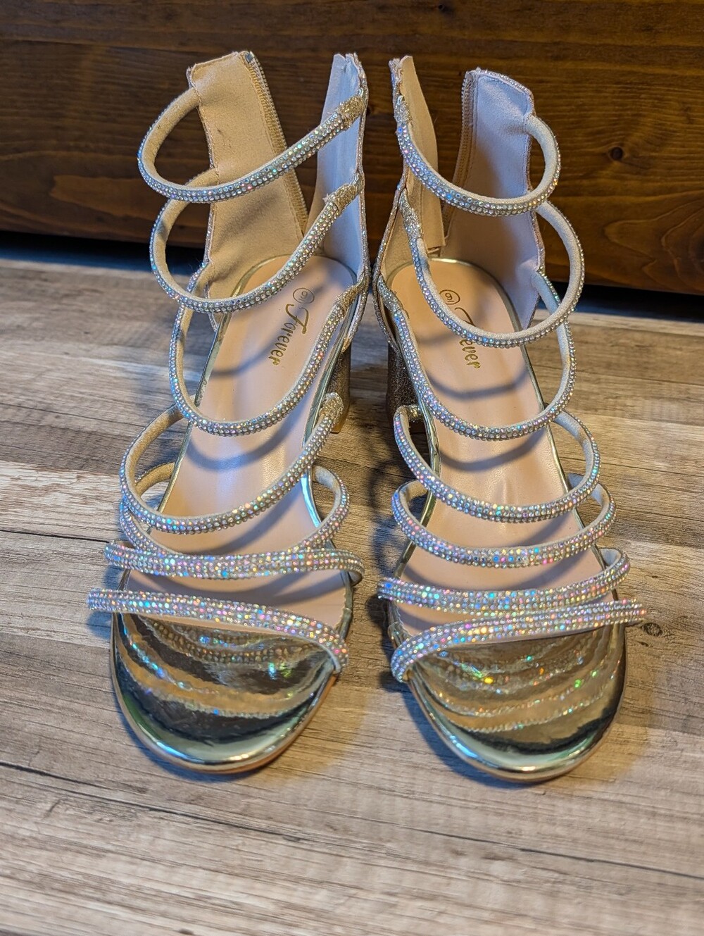 Ladies - Forever Link Nataly-41 Champagne Rhinestone Heels